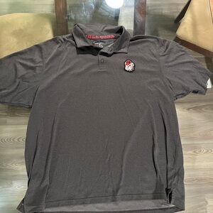 Champion Dark Gray Polo Shirt with Bulldog Logo